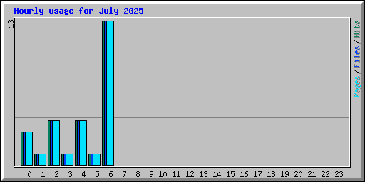 Hourly usage for July 2025