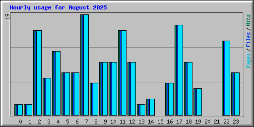 Hourly usage for August 2025