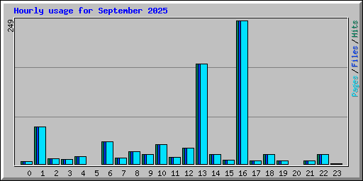 Hourly usage for September 2025